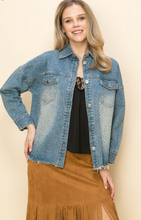 Load image into Gallery viewer, Vocal Rhinestone Jean Jacket
