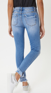 Kan Can Mid Rise Frayed Bottom Jean
