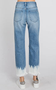 Bleach Hem Crop Jeans