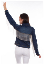 Load image into Gallery viewer, Scully Rhinestone Fringe Jean Jacket
