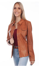 Load image into Gallery viewer, Scully Cognac Lamb Jean Jacket
