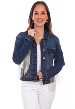 Load image into Gallery viewer, Scully Rhinestone Fringe Jean Jacket
