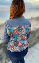 Load image into Gallery viewer, True Blue Clothing Sequined Jean Jacket
